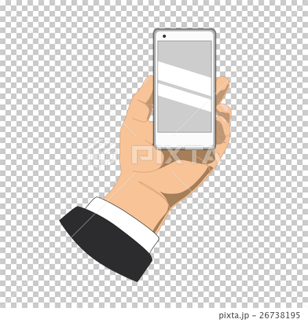 スマホを持つ 影 反射 のイラスト素材