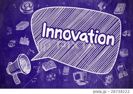 Innovation - Doodle Illustration on Blue Innovation - Doodle Illustration on Blue 26738222