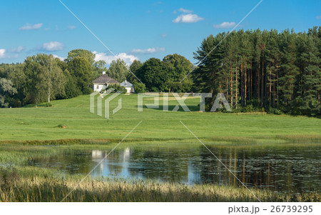 summer landscape of green hills on background 26739295