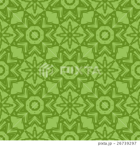 Green Ornamental Seamless Line Pattern 26739297