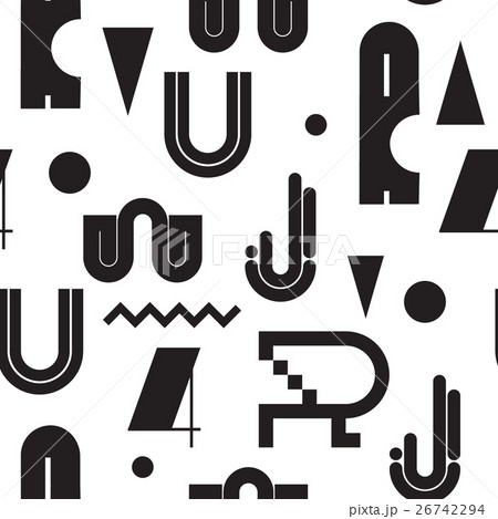 Geometric lettering seamless white pattern 26742294