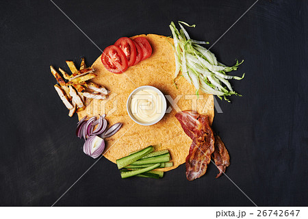 tortilla with ingredient tortilla with ingredient 26742647