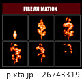 Fire animation sprites, vector flame video frames 26743319