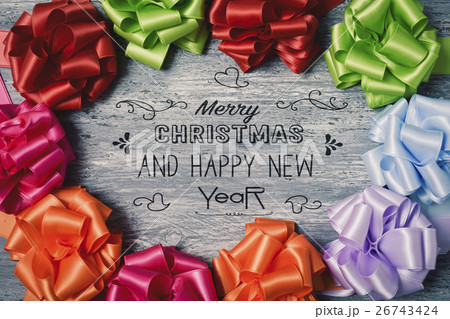 text merry christmas and happy new year 26743424
