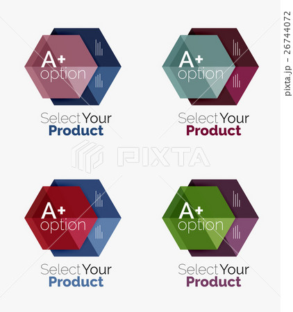 Set of abstract geometric hexagon design with 26744072