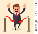 Vector manager or businessman at finish line. A 26744710