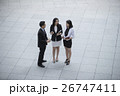 Elevated view of 3 Asian Business people. 26747411