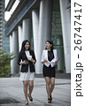 Two asian business woman talking outside. 26747417