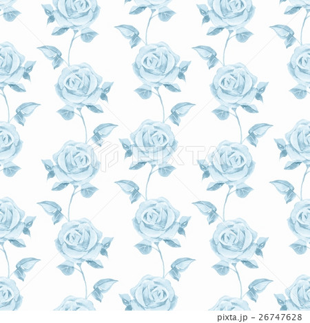 Romantic pattern with roses. Watercolor painting 1 26747628