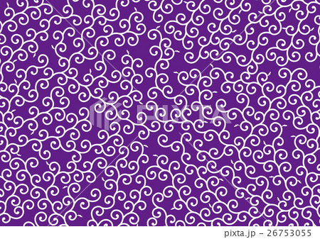唐草模様紫のイラスト素材