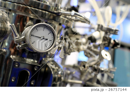 Dial meter on industrial equipment which measures Dial meter on industrial equipment which measures 26757144