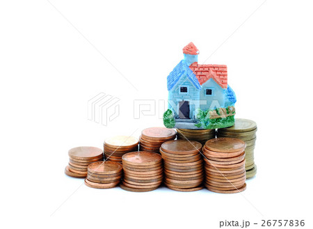 Collect coins for buy a house concept. Collect coins for buy a house concept. 26757836