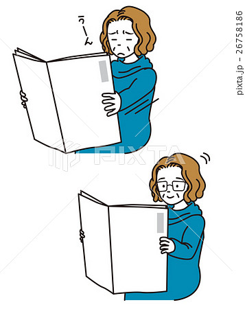 新聞を読むおばさま 26758186
