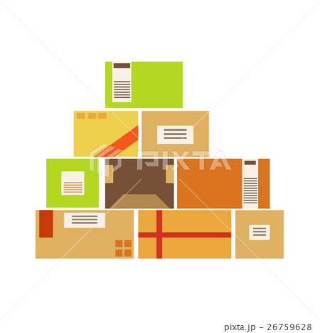 Paper Box Packages Piled Up In The Warehouse Paper Box Packages Piled Up In The Warehouse 26759628