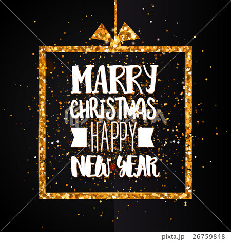 Christmas and Happy new year golden banner 26759848