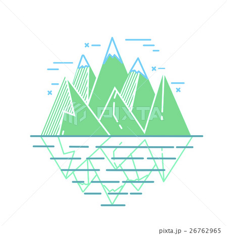 Icon of mountains in a linear 26762965