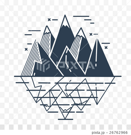 Icon of mountains in a linear 26762966