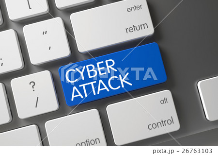 Cyber Attack CloseUp of Keyboard. 3D. Cyber Attack CloseUp of Keyboard. 3D. 26763103