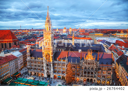 Aerial view of Marienplatz in Munich Aerial view of Marienplatz in Munich 26764402