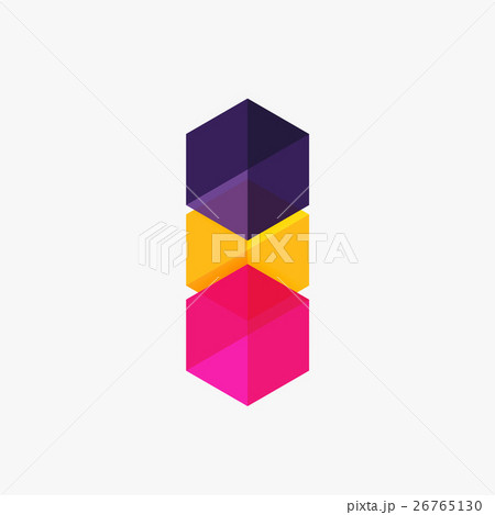 Empty blank hexagon layout, geometric template for 26765130