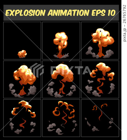 Vector explosion, cartoon animation frames for 26765792