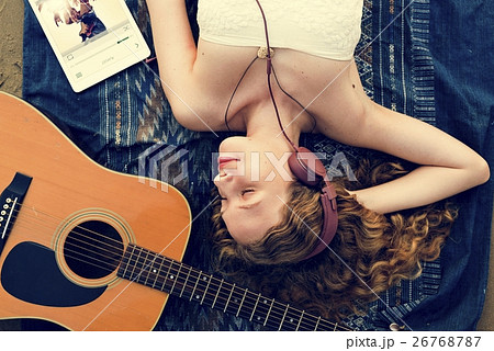 Beach Summer Holiday Vacation Traveling Relaxation Concept Beach Summer Holiday Vacation Traveling Relaxation Concept 26768787
