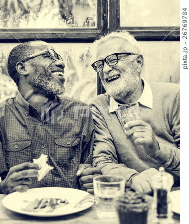 Senior Men Relax Lifestyle Dining Concept 26769784