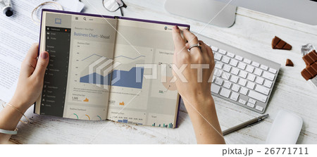Statistic Histogram Information Marketing Report Concept 26771711