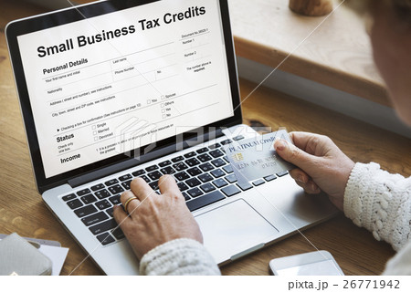 Small Business Tax Credits Claim Return Deduction Refund Concept Small Business Tax Credits Claim Return Deduction Refund Concept 26771942