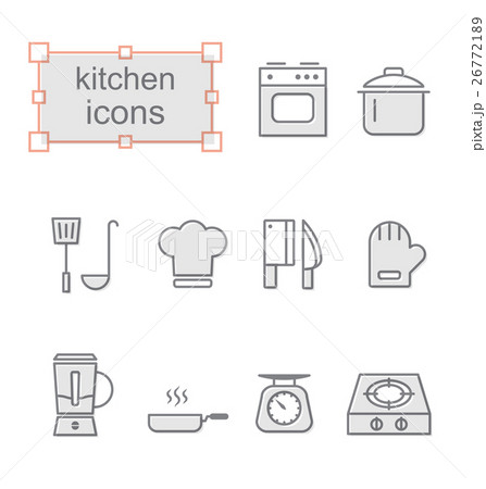 Thin line icons set, Kitchen 26772189