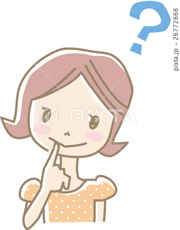 疑問に思う若い女性（オレンジ） 26772666