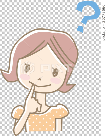 疑問に思う若い女性（オレンジ） 26772666