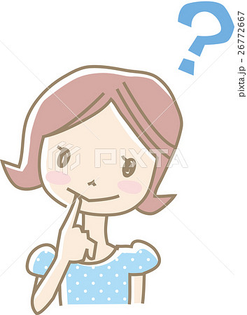 疑問に思う若い女性(水色) 疑問に思う若い女性(水色) 26772667