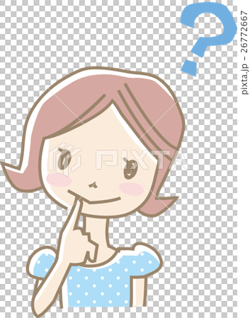 疑問に思う若い女性(水色) 疑問に思う若い女性(水色) 26772667