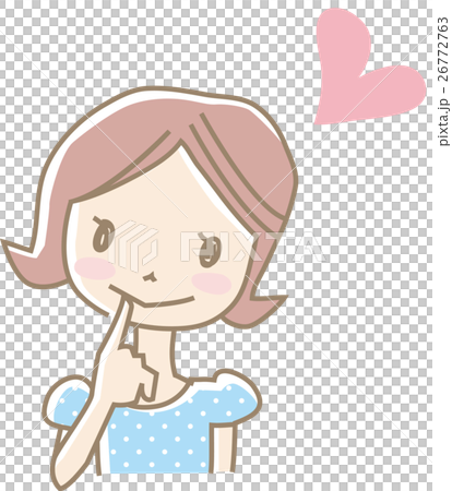 キュンとしている若い女性（水色） 26772763