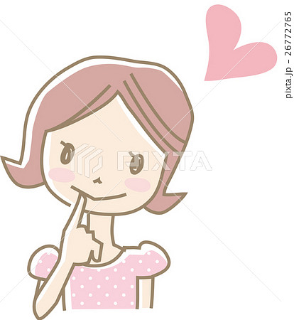 キュンとしている若い女性（ピンク） 26772765