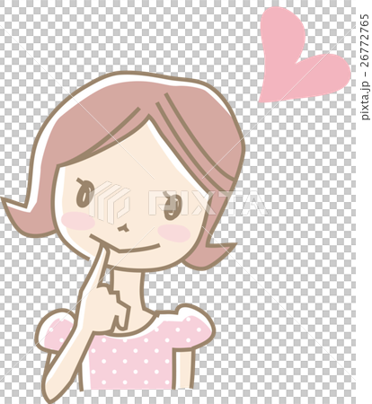 キュンとしている若い女性（ピンク） 26772765