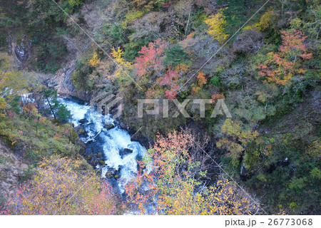 秋の華厳渓谷 日光 栃木県の写真素材