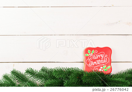 Cookies with branches Christmas tree. Gingerbreads 26776042