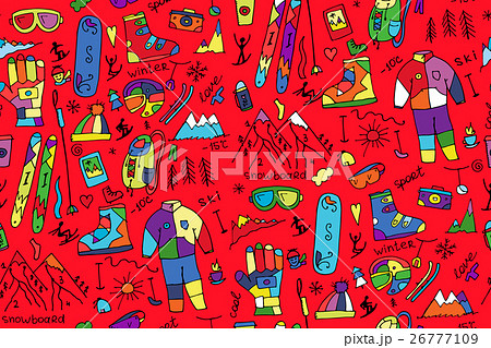 Winter sport, seamless pattern for your design 26777109