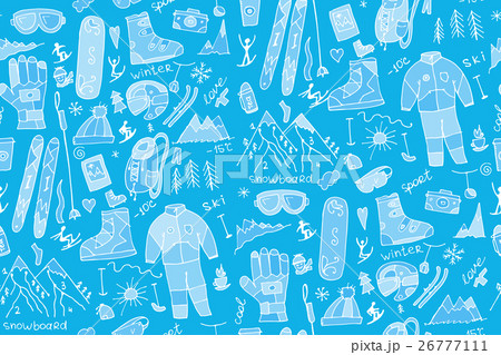 Winter sport, seamless pattern for your design 26777111