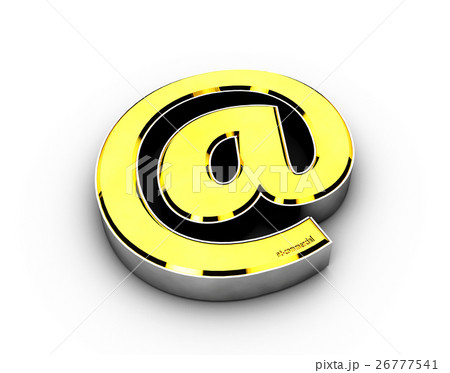 Illustration with gold e-mail symbol on white Illustration with gold e-mail symbol on white 26777541