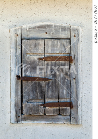 Closed vintage window of old house Closed vintage window of old house 26777607