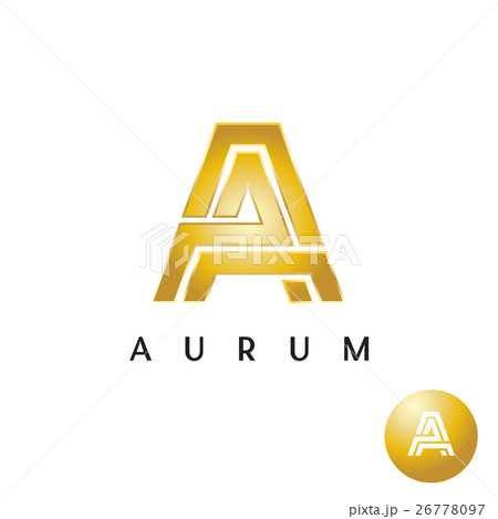Letter A golden style wide lines logo 26778097