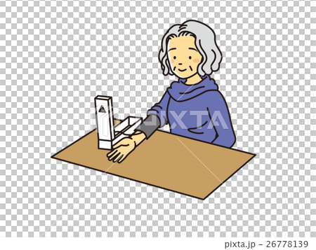 血圧測定するおばあさん 26778139