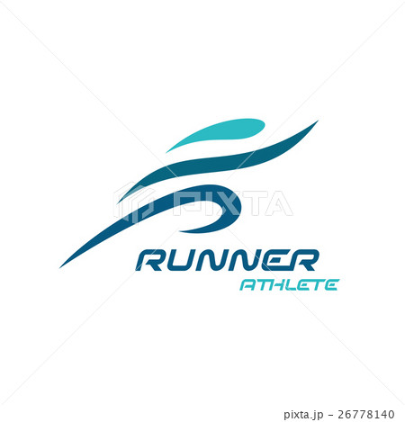 Runner logo. Fast simple stylized athlete figure. 26778140