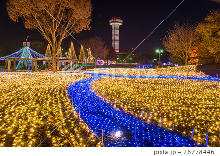 木曽三川公園　夕暮れとイルミネーション　冬の光物語 26778446
