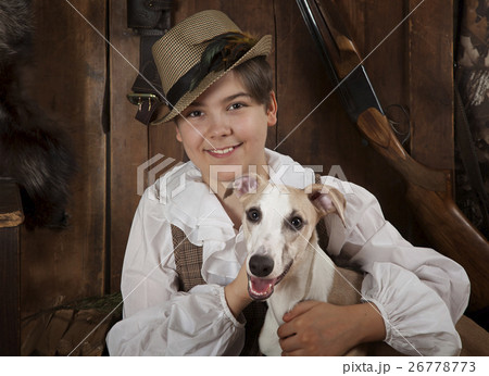 Portrait of a boy with a dog Portrait of a boy with a dog 26778773
