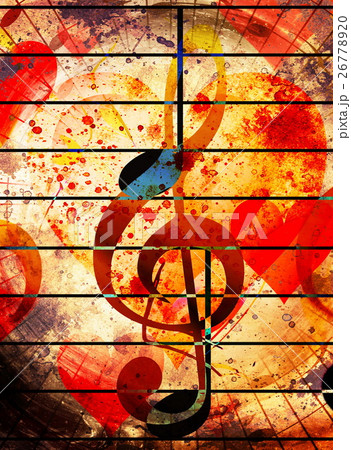 beautiful collage with hearts and music notes and 26778920