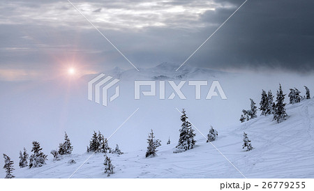 Fantastic landscape glowing by sunlight. Natural 26779255